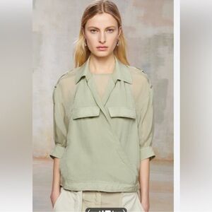 Zara SRPLS size S sage shirt